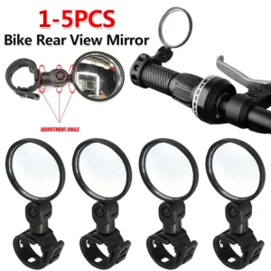 1-5PCS MTB Bicycle Handlebar Convex Rear View Mirror Adjustable Mountain Bike 5cm Small Round Rearview for Cycling Accessory