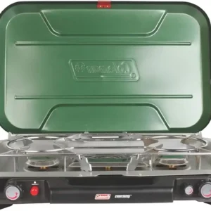 Classic 3-Burner Propane Camping Stove, Portable Camp Stove with 3 Adjustable Burners & Push-Button Instant Ignition, 28